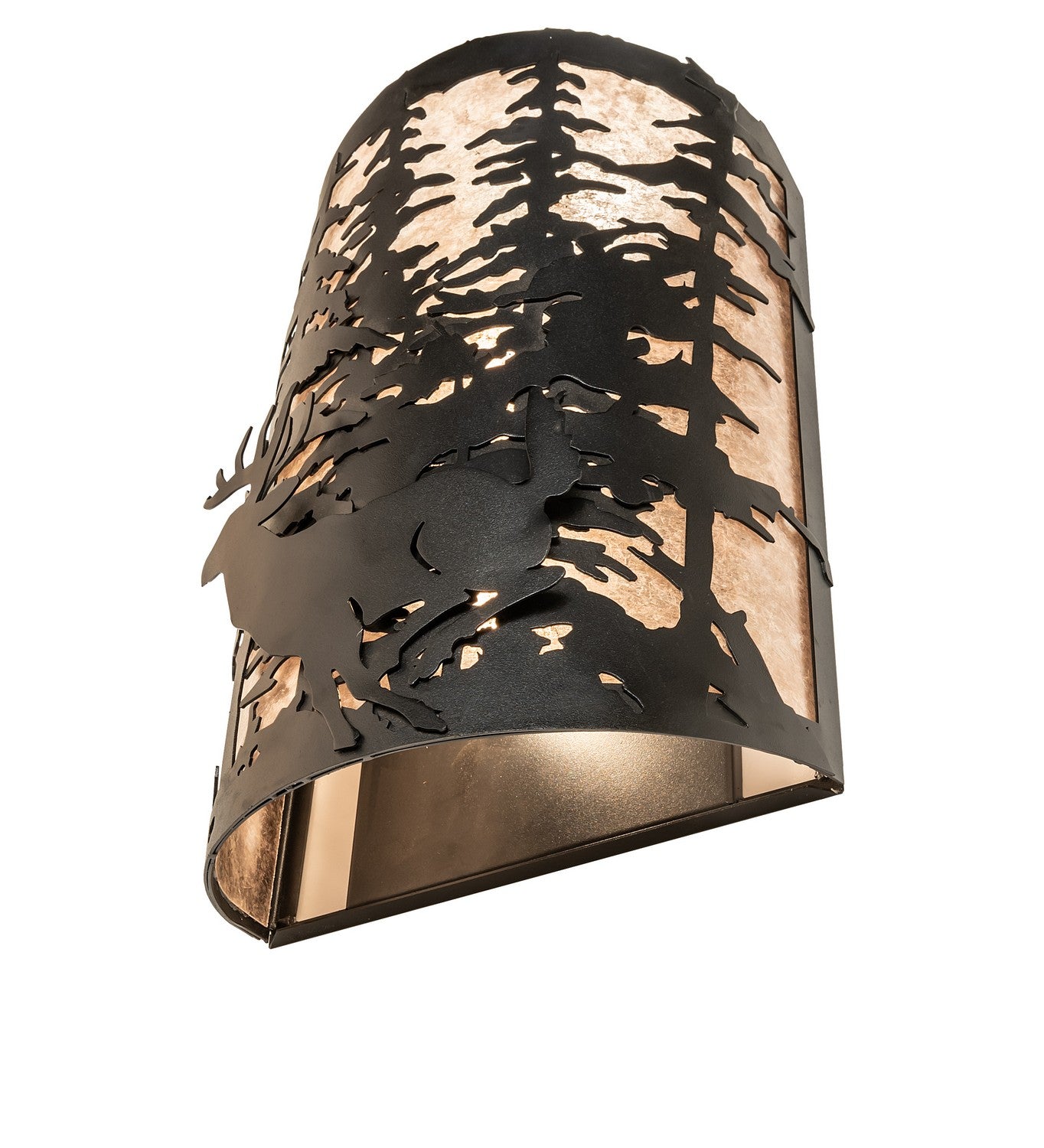 Meyda Tiffany - 251455 - Three Light Wall Sconce - Tall Pines - Textured Black