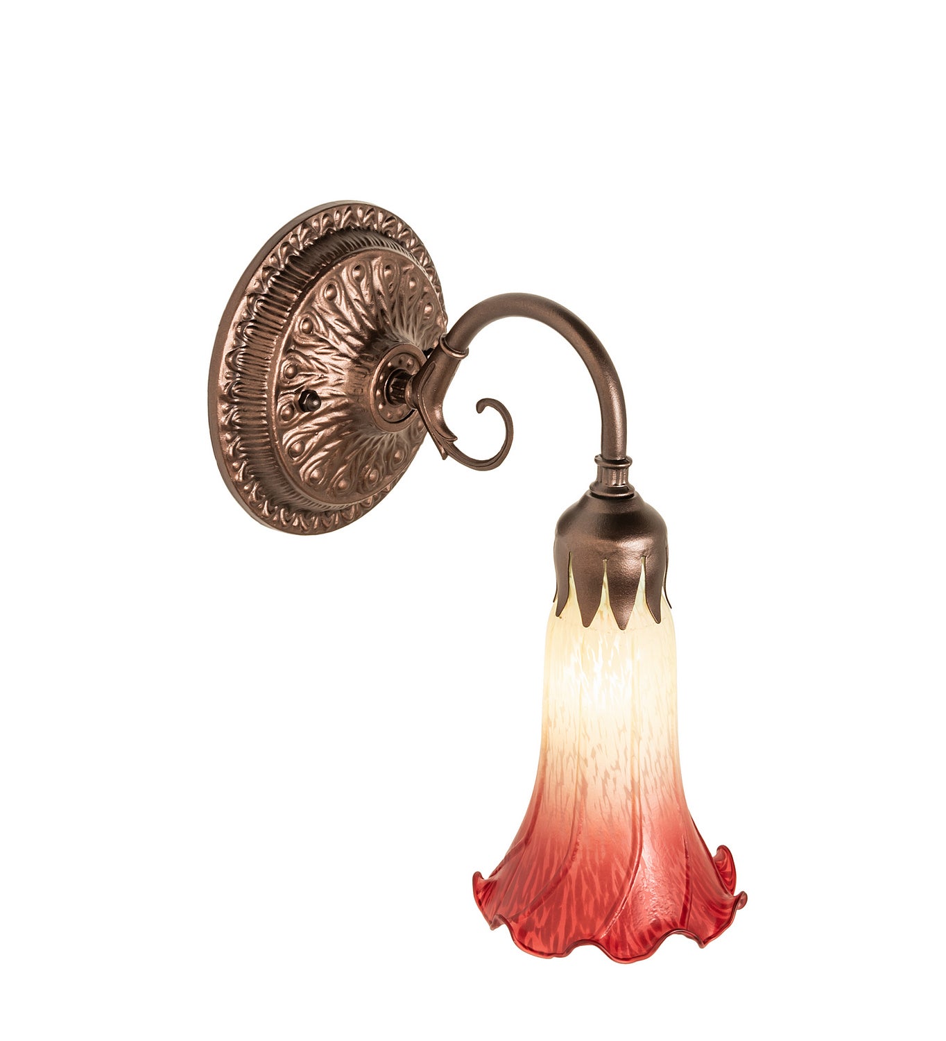 Meyda Tiffany - 251861 - One Light Wall Sconce - Seafoam/Cranberry Pond Lily - Mahogany Bronze