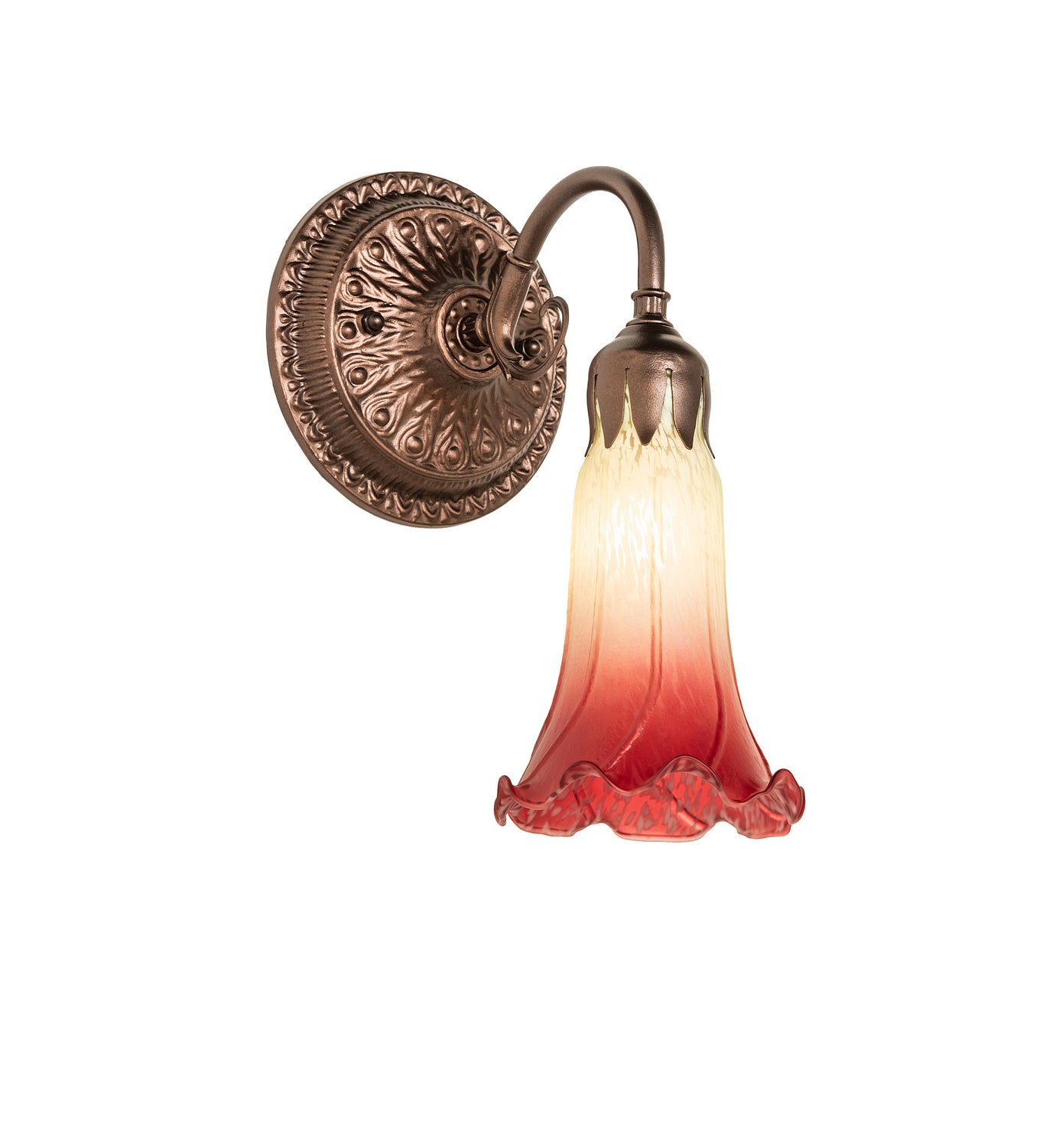 Meyda Tiffany - 251861 - One Light Wall Sconce - Seafoam/Cranberry Pond Lily - Mahogany Bronze