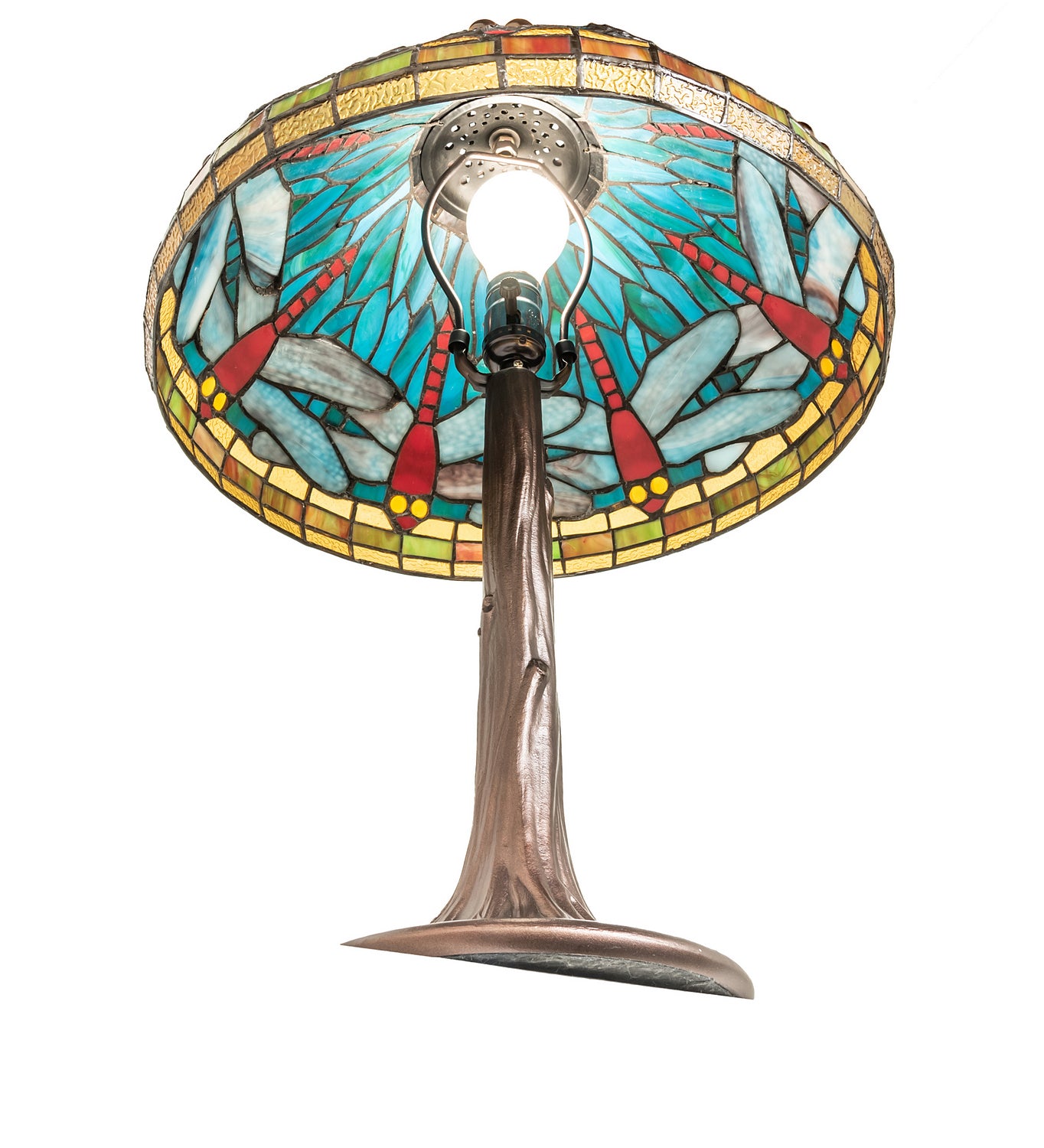 Meyda Tiffany - 253822 - One Light Table Lamp - Tiffany Dragonfly - Mahogany Bronze