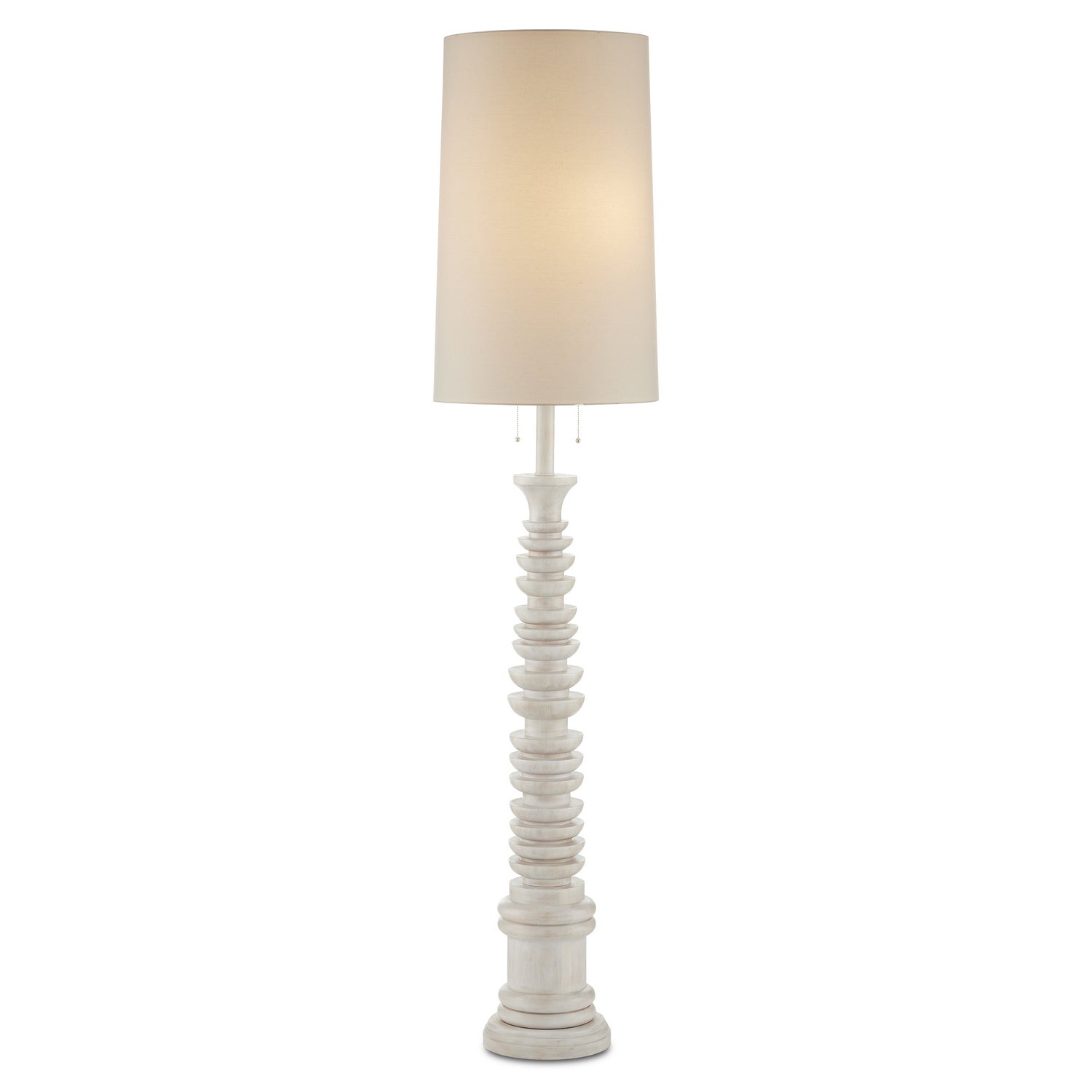 Currey and Company - 8000-0112 - Two Light Floor Lamp - Phyllis Morris - Whitewash