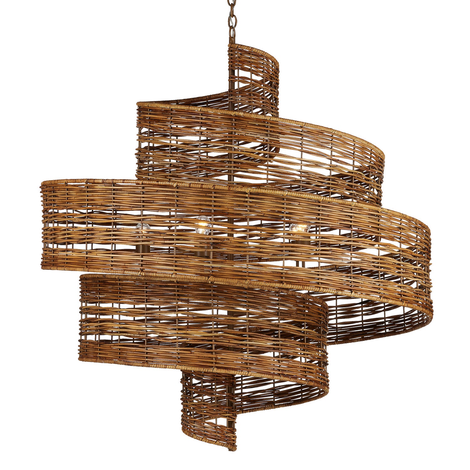 Currey and Company - 9000-0925 - Five Light Chandelier - Hiroshi Koshitaka - Khaki/Natural Rattan