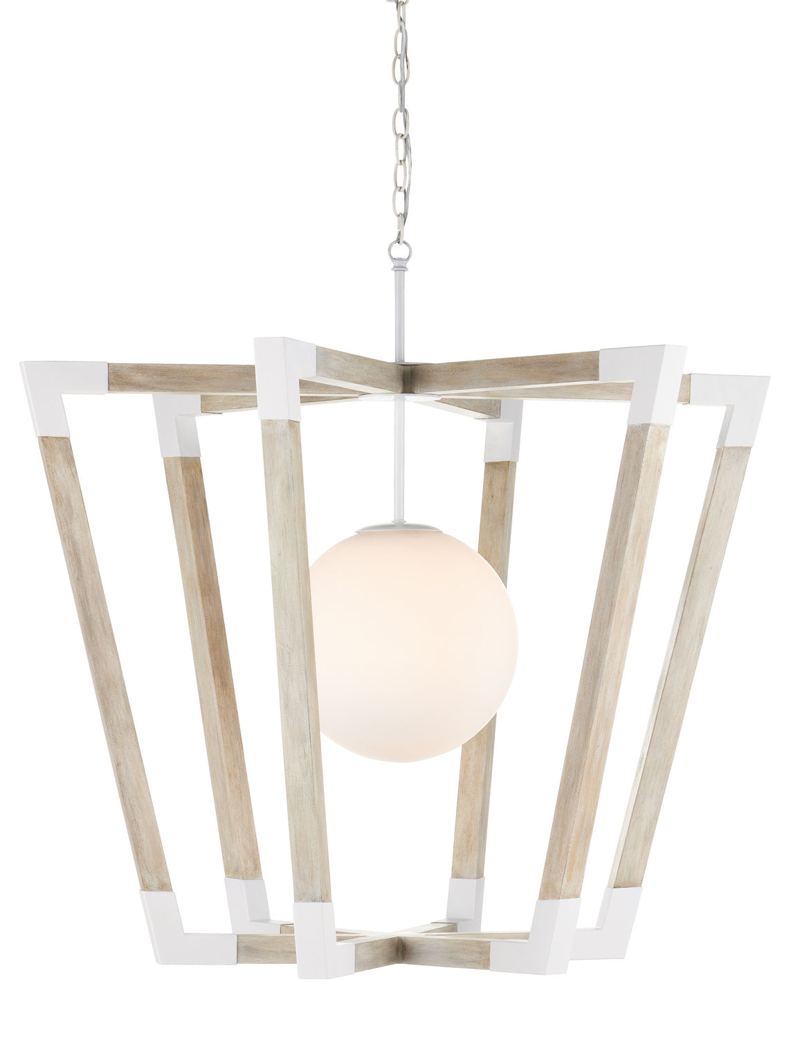 Currey and Company - 9000-0957 - One Light Pendant - Bastian - Sugar White/Sandstone