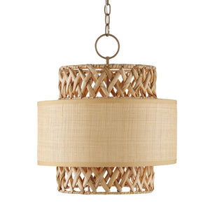 Currey and Company - 9000-0926 - Four Light Pendant - Isola - Khaki/Natural