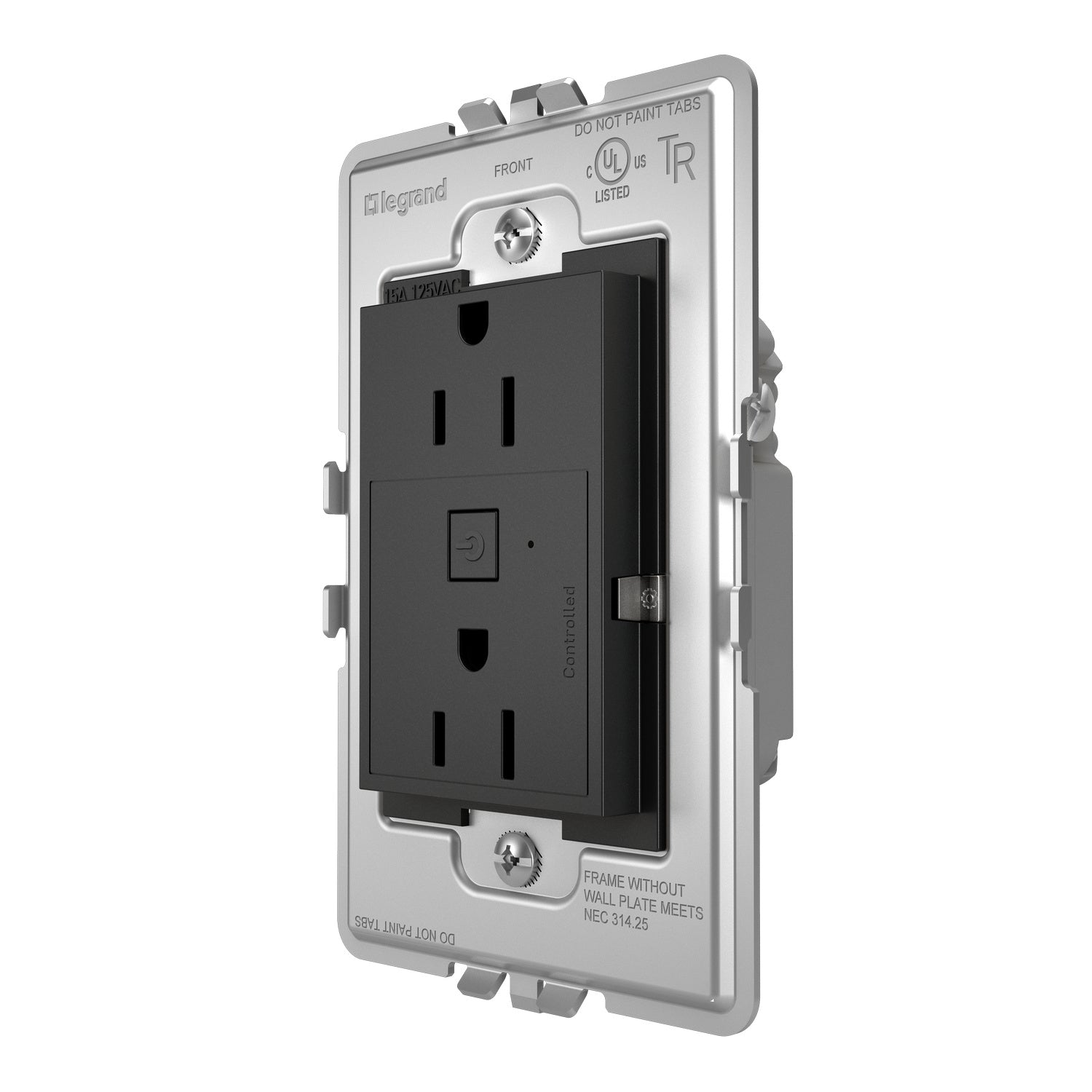 Legrand - WNAR153G1 - Plus-Sized 15A Outlet - Adorne - Graphite