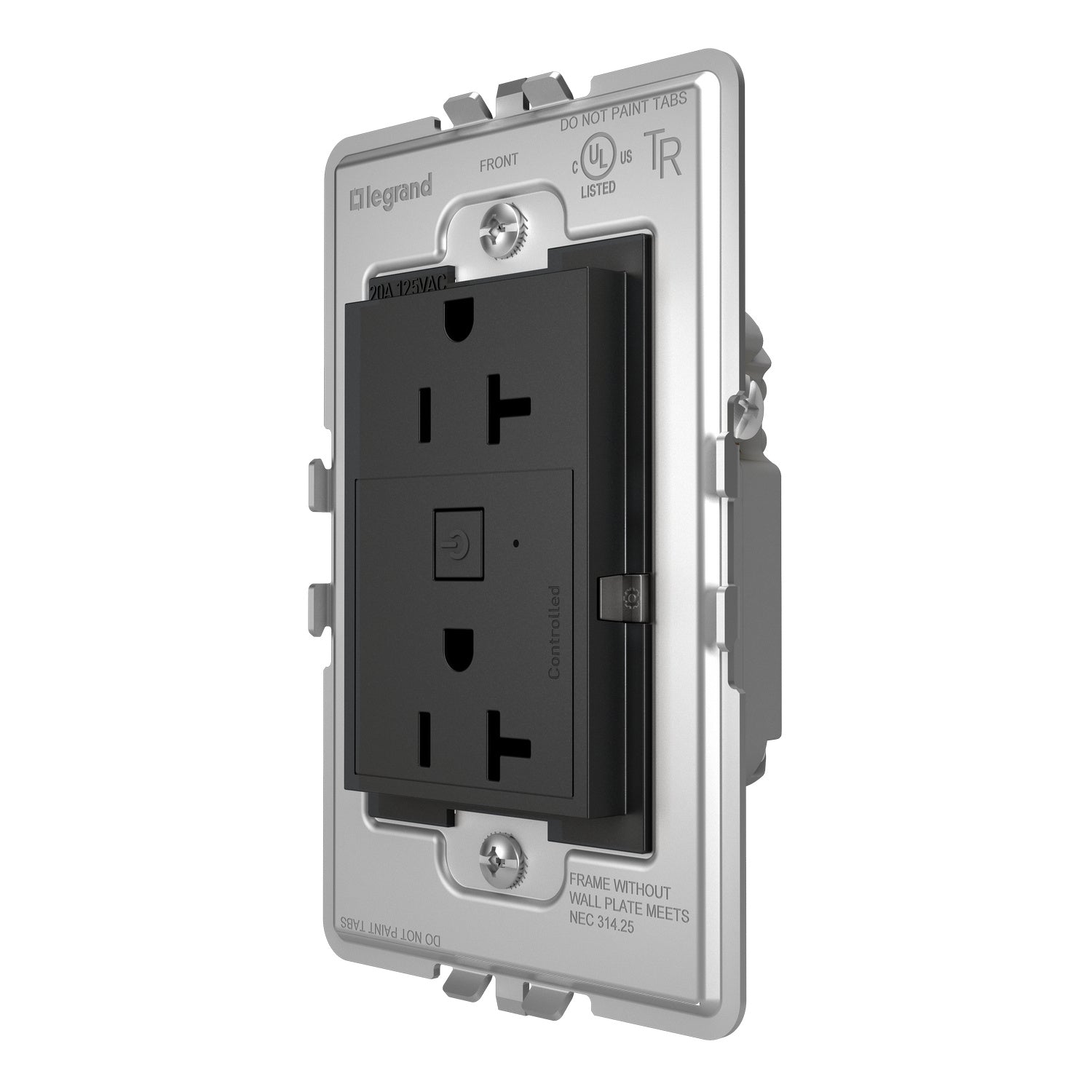 Legrand - WNAR203G1 - Plus-Sized 20A Outlet - Adorne - Graphite