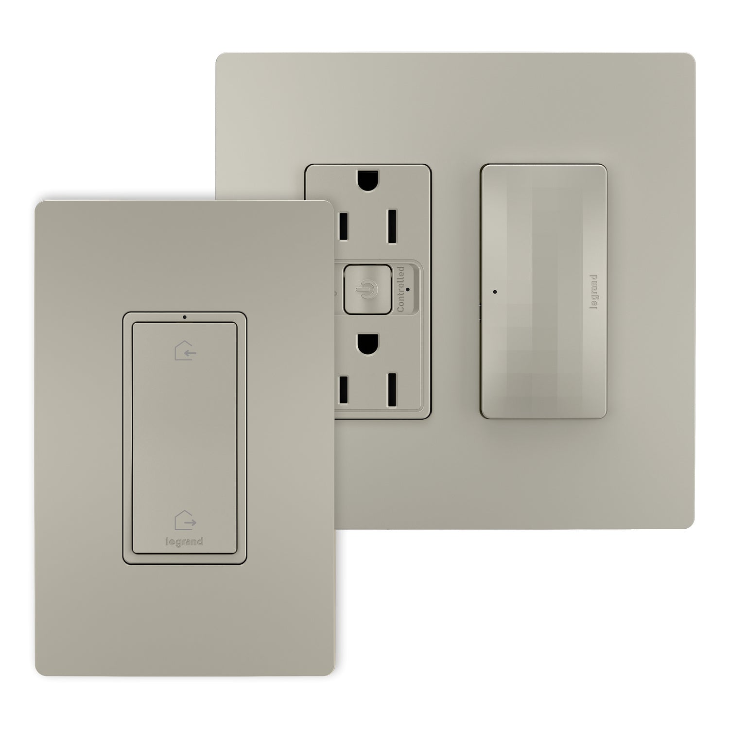 Legrand - WNRH15KITNI - Outlet Kit With H/A Switch - radiant - Nickel