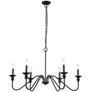 Dainolite Ltd - CLA-366C-MB - Six Light Chandelier - Clara - Black