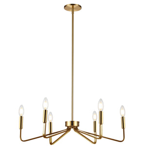 Dainolite Ltd - CLN-266C-AGB - Six Light Chandelier - Clayton - Aged Brass