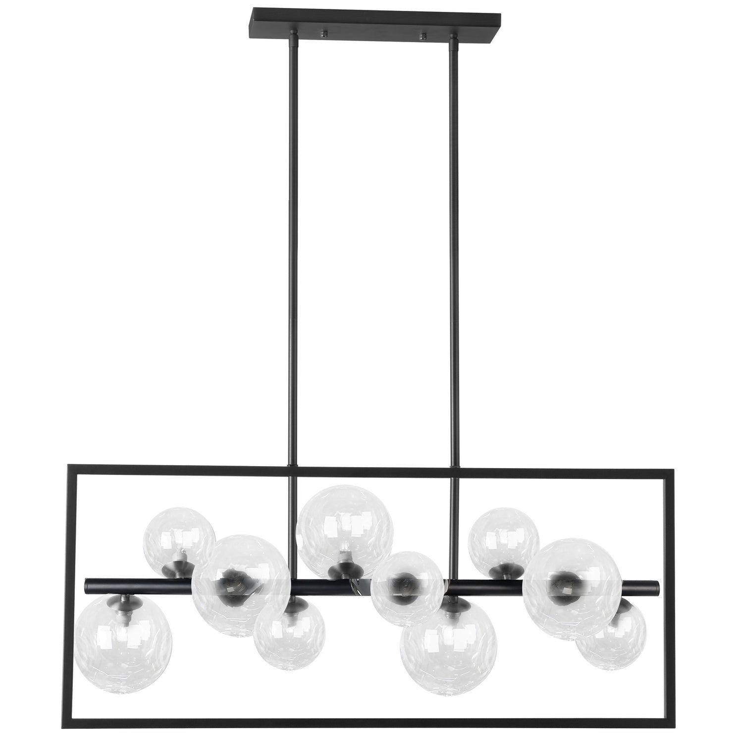 Dainolite Ltd - GLA-3310HP-MB-CLR - Ten Light Pendant - Glasgow - Black