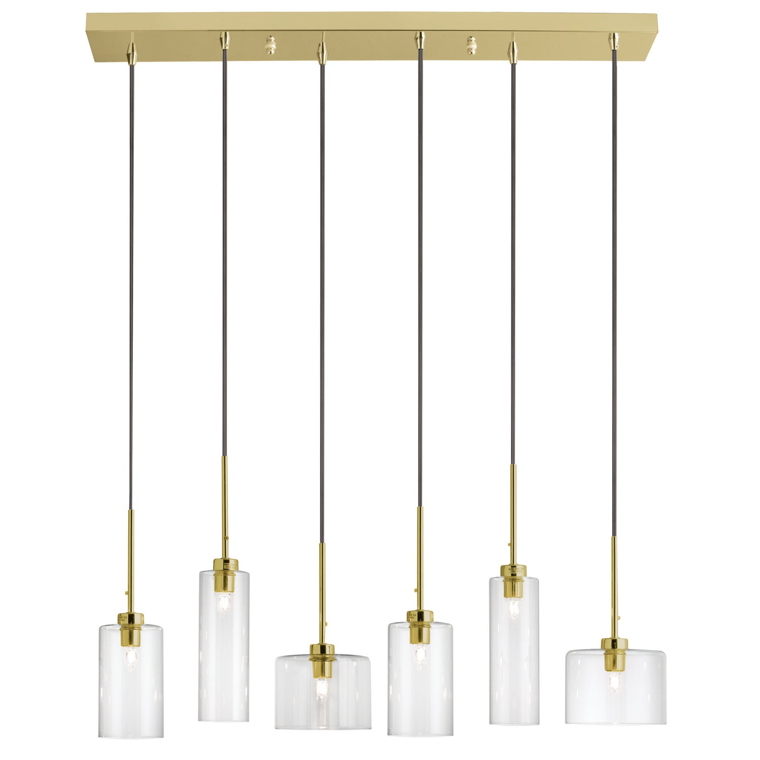 Dainolite Ltd - IC-286P-AGB - Six Light Pendant - Industrial Chic - Aged Brass