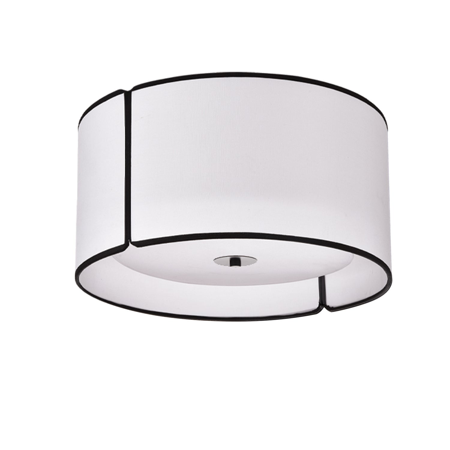 Dainolite Ltd - NDR-153FH-BK-WH - Three Light Flush Mount - Notched Drum - White