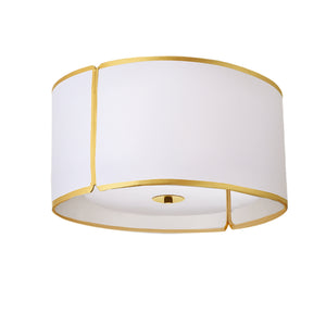 Dainolite Ltd - NDR-153FH-GLD-WH - Three Light Flush Mount - Notched Drum - White