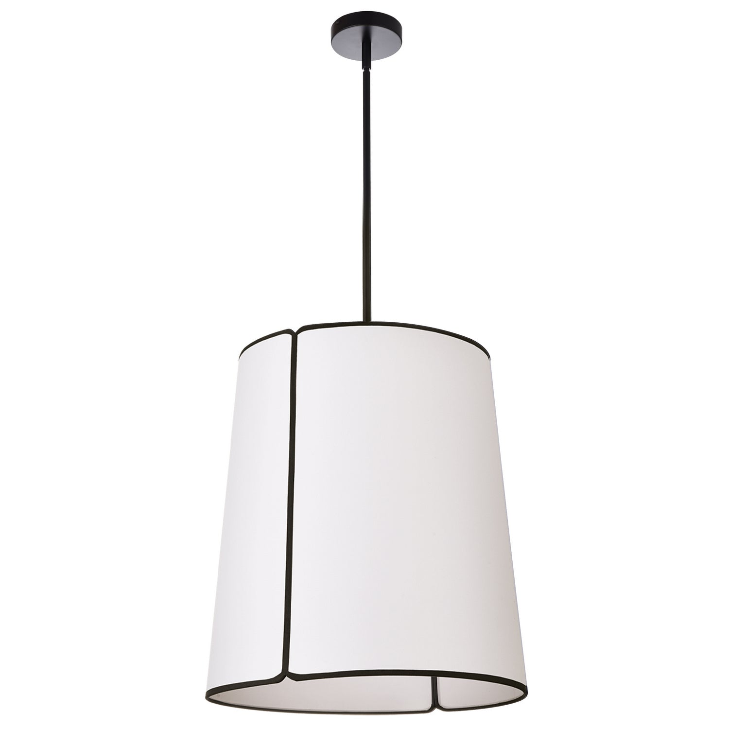 Dainolite Ltd - NDR-183P-BK-WH - Three Light Pendant - Notched Drum - White