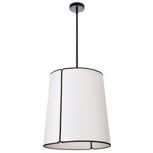 Dainolite Ltd - NDR-183P-BK-WH - Three Light Pendant - Notched Drum - White