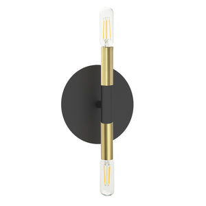 Dainolite Ltd - WAN-132W-MB-AGB - Two Light Wall Sconce - Wand - Black