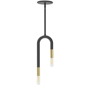 Dainolite Ltd - WAN-152P-MB-AGB - Two Light Pendant - Wand - Black