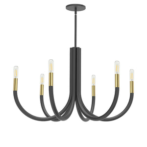 Dainolite Ltd - WAN-286C-MB-AGB - Six Light Chandelier - Wand - Black