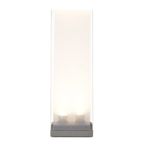 Pablo Designs - CORT 24 - Two Light Table Lamp - Cortina - Clear / White Diffuser / Silver