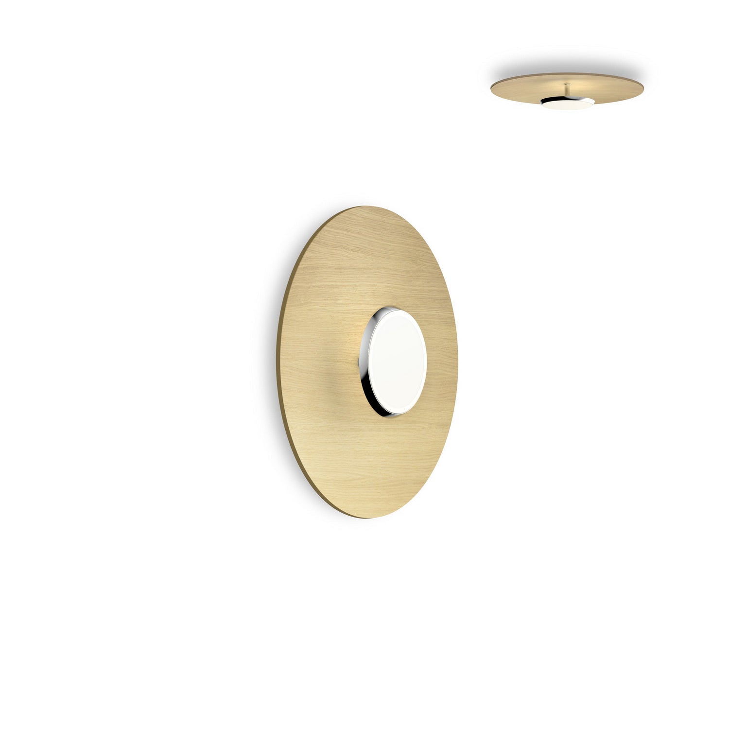 Pablo Designs - SKY FSH 18 DOM OAK - LED Flush Mount - Sky - Oak/Chrome