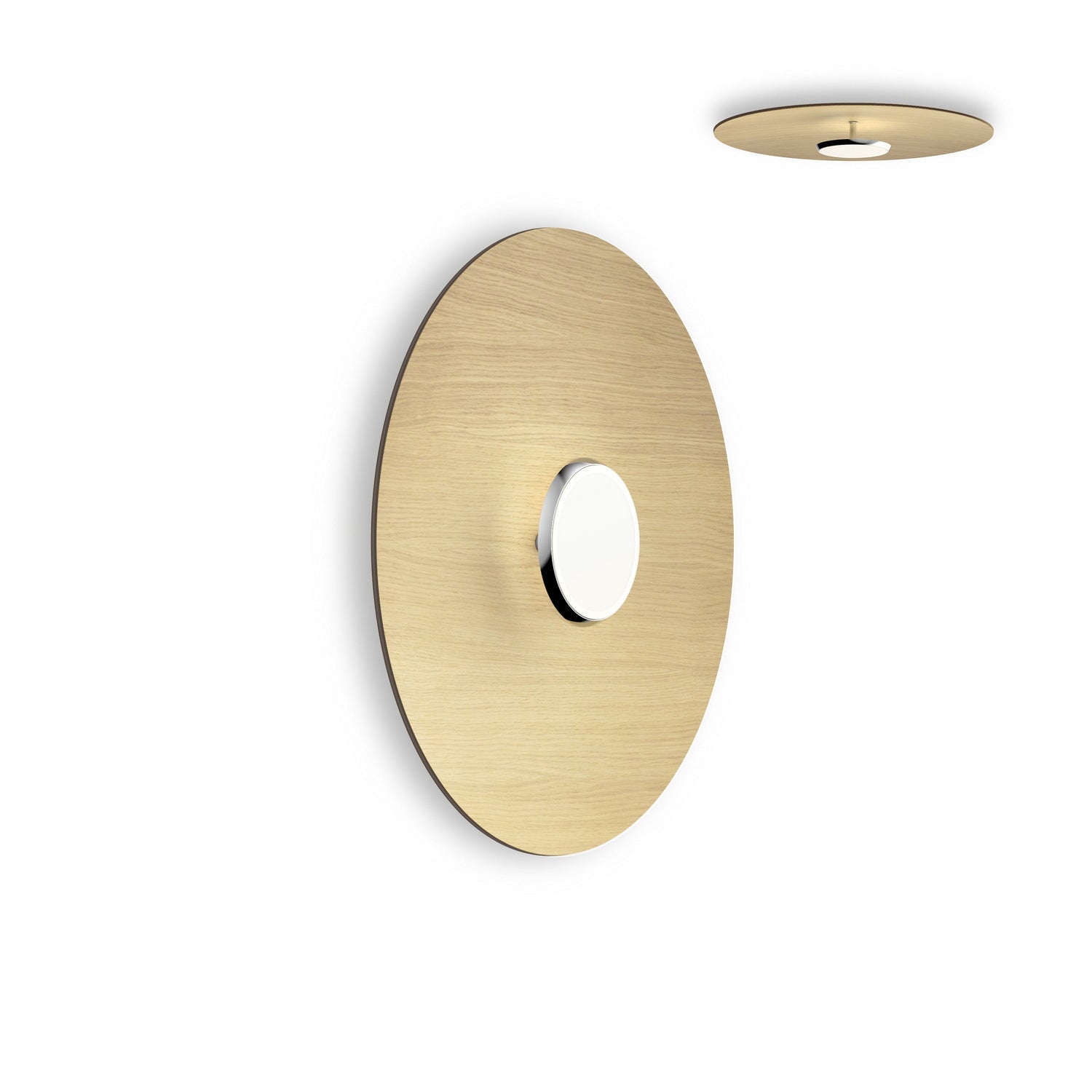 Pablo Designs - SKY FSH 24 DOM OAK - LED Flush Mount - Sky - Oak/Chrome