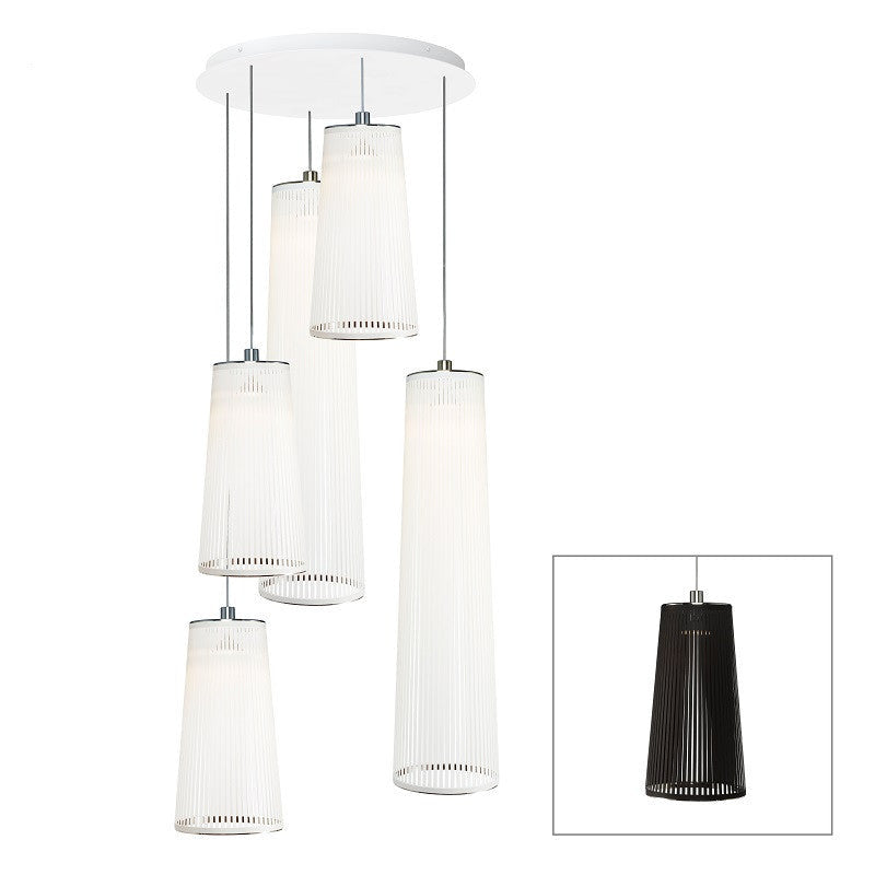 Pablo Designs - SOLI CHAN MIX 24/48 - 5 BLK - One Light Chandelier - Solis - Black