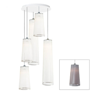 Pablo Designs - SOLI CHAN MIX 24/48 - 5 SLV - One Light Chandelier - Solis - Silver