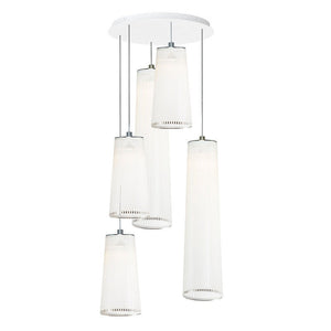 Pablo Designs - SOLI CHAN MIX 24/48 - 5 WHT - One Light Chandelier - Solis - White