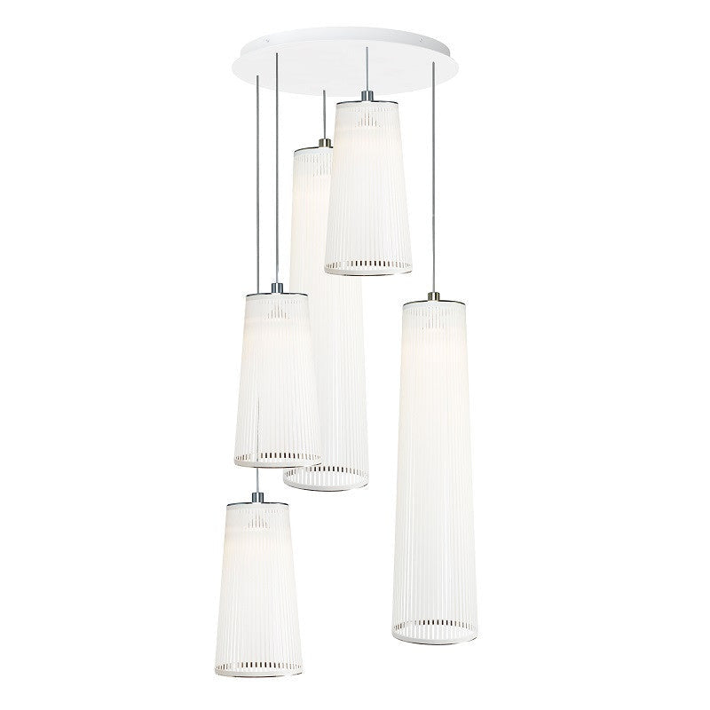 Pablo Designs - SOLI CHAN MIX 24/48 - 5 WHT - One Light Chandelier - Solis - White
