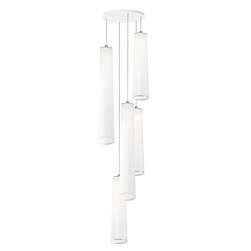 Pablo Designs - SOLI CHAN MIX 48/72 - 5 WHT - One Light Chandelier - Solis - White