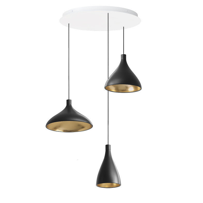 Pablo Designs - SWEL CHAN 1 MIX BLK/BRA - LED Chandelier - Swell - Black/ Brass