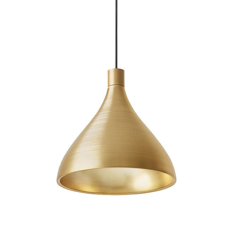 Pablo Designs - SWEL SNG MED BRA/BRA - LED Pendant - Swell - Brass/ Brass