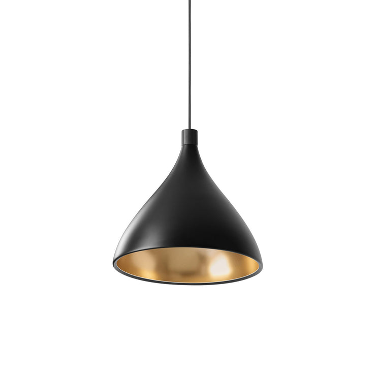 Pablo Designs - SWEL SNG XL MED BLK/BRA - LED Pendant - Swell - Black/ Brass