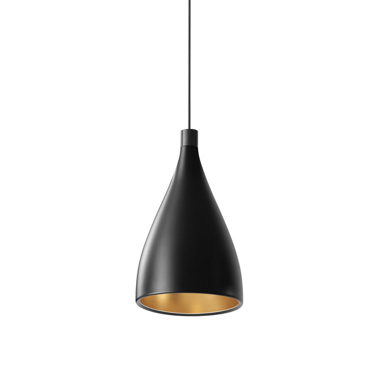 Pablo Designs - SWEL SNG XL NRW BLK/BRA - LED Pendant - Swell - Black/ Brass