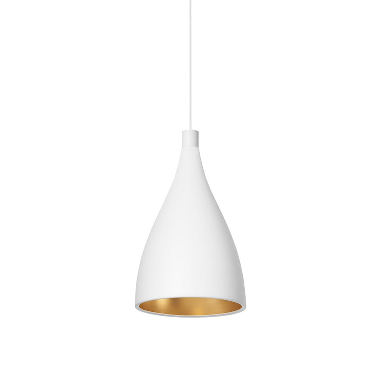 Pablo Designs - SWEL SNG XL NRW WHT/BRA - LED Pendant - Swell - White/ Brass