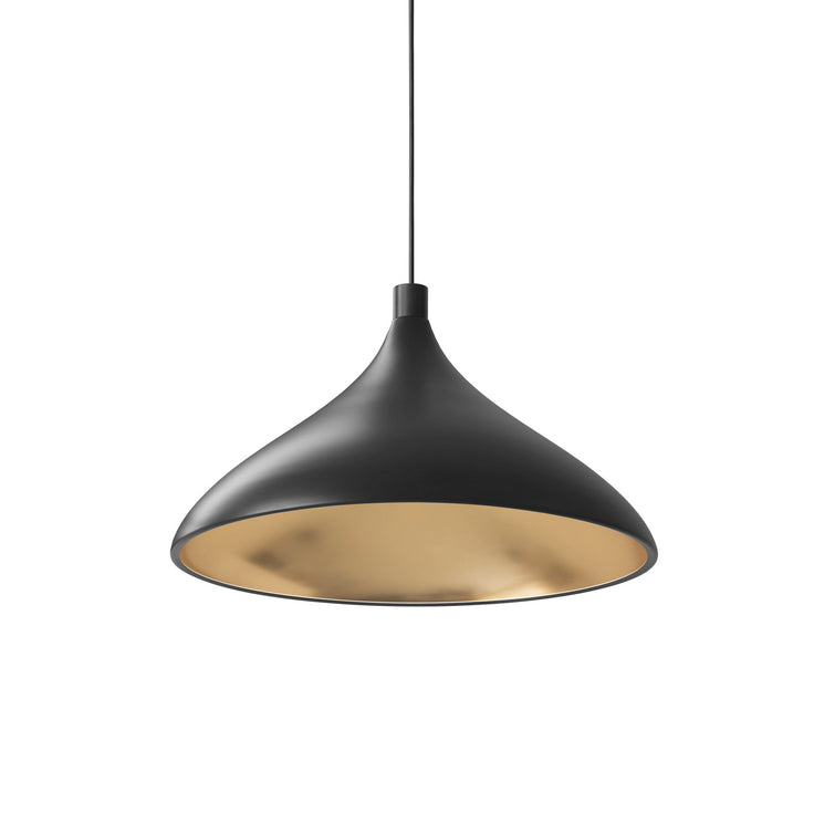 Pablo Designs - SWEL SNG XL WID BLK/BRA - LED Pendant - Swell - Black/ Brass