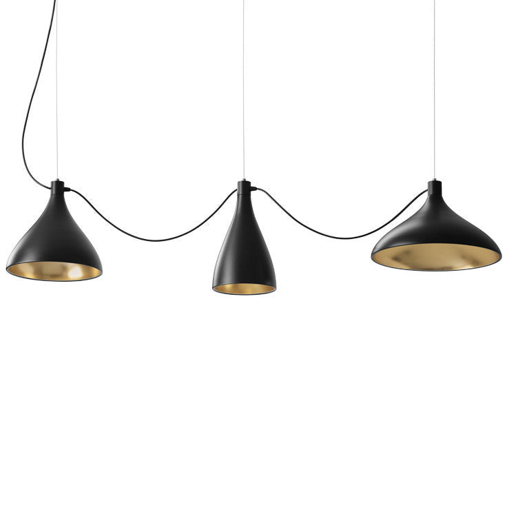 Pablo Designs - SWEL STR MIX BLK/BRA - LED Chandelier - Swell - Black/ Brass