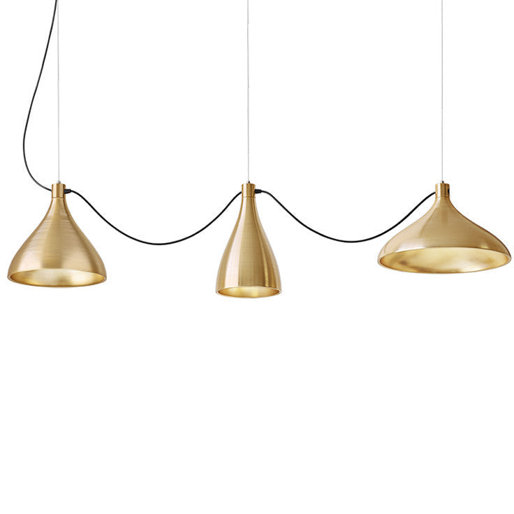 Pablo Designs - SWEL STR MIX BRA/BRA - LED Chandelier - Swell - Brass/ Brass