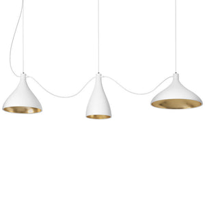 Pablo Designs - SWEL STR MIX WHT/BRA - LED Chandelier - Swell - White/ Brass