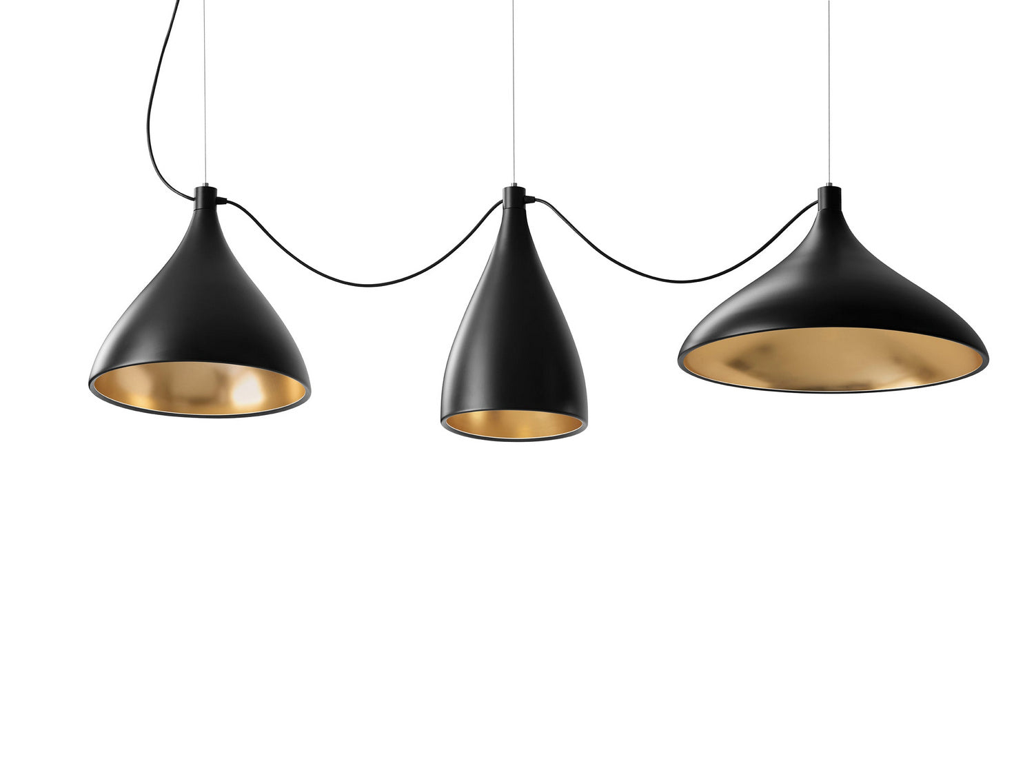 Pablo Designs - SWEL STR XL MIX BLK/BRA - LED Chandelier - Swell - Black/ Brass