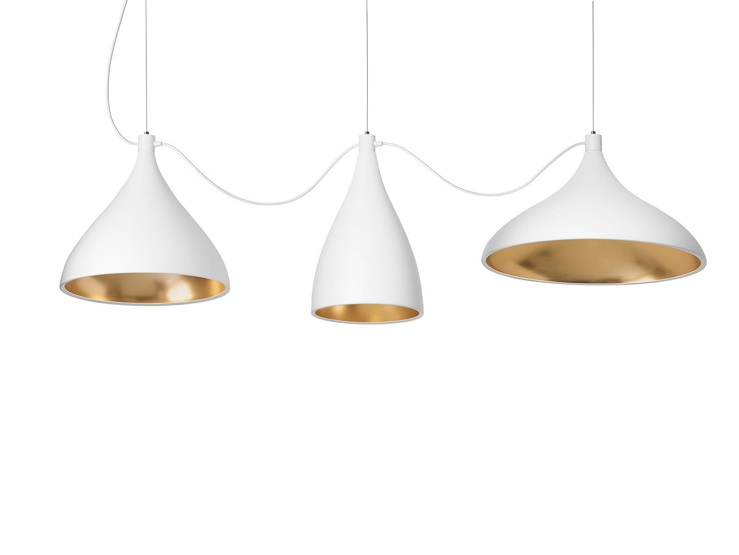 Pablo Designs - SWEL STR XL MIX WHT/BRA - LED Chandelier - Swell - White/ Brass