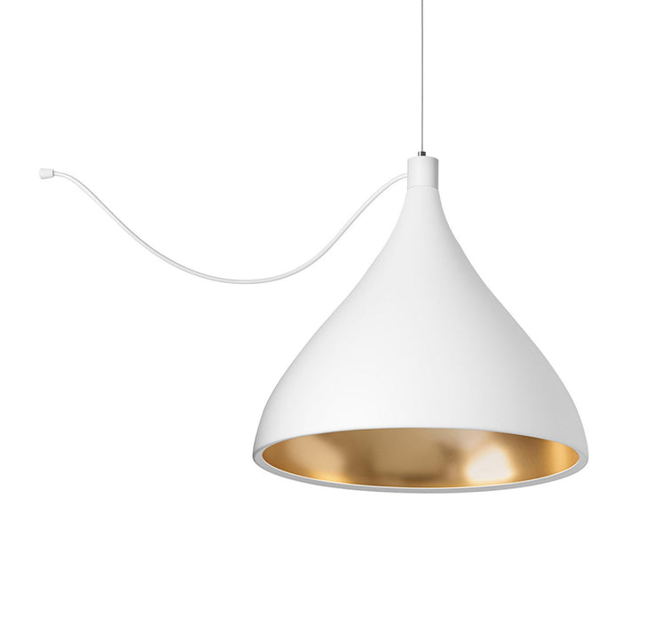 Pablo Designs - SWEL STR XL SNG MED WHT/BRA - LED Chandelier - Swell - White/ Brass