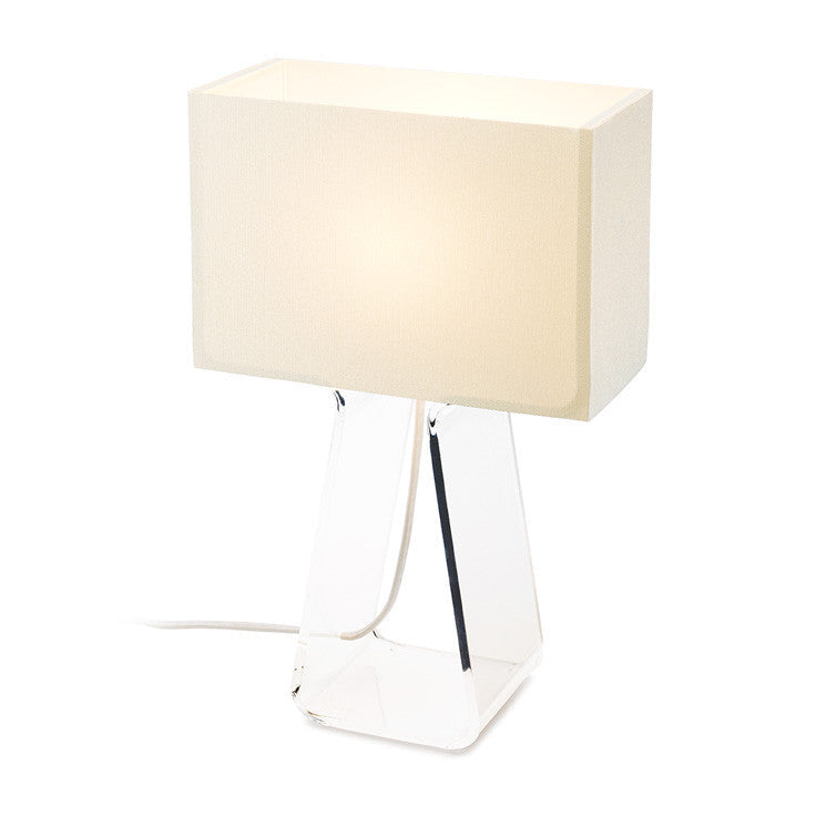 Pablo Designs - TT 14 WHT/CLR - One Light Table Lamp - Tube Top - White / Clear