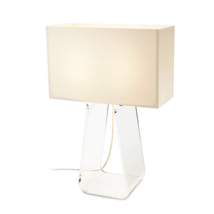 Pablo Designs - TT 21 WHT/CLR - Two Light Table Lamp - Tube Top - White / Clear