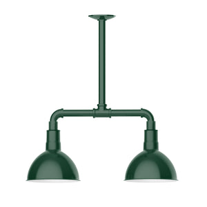 Montclair Light Works - MSB114-42-T24 - Two Light Pendant - Deep Bowl - Forest Green