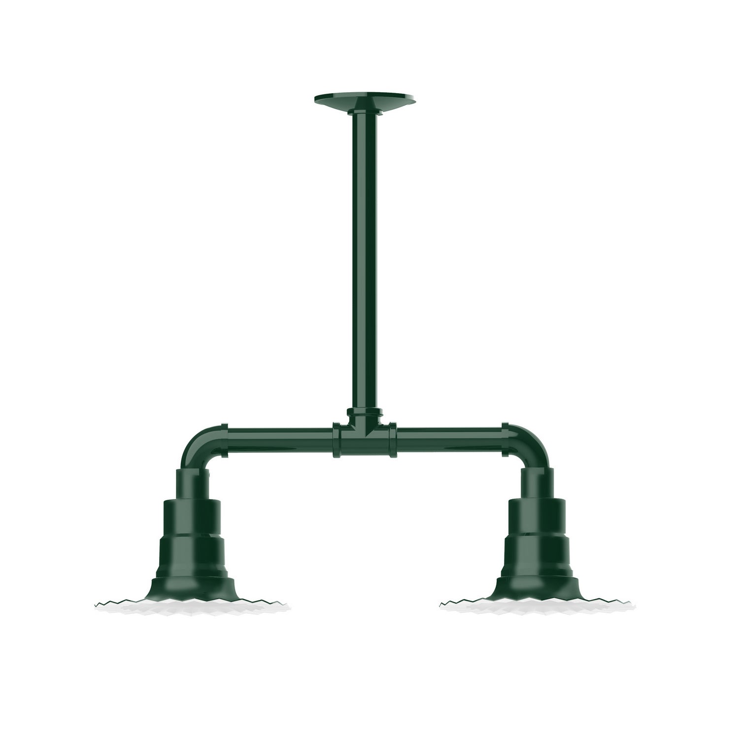 Montclair Light Works - MSB157-42-T30 - Two Light Pendant - Radial - Forest Green