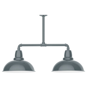 Montclair Light Works - MSD108-40-T36 - Two Light Pendant - Cafe - Slate Gray