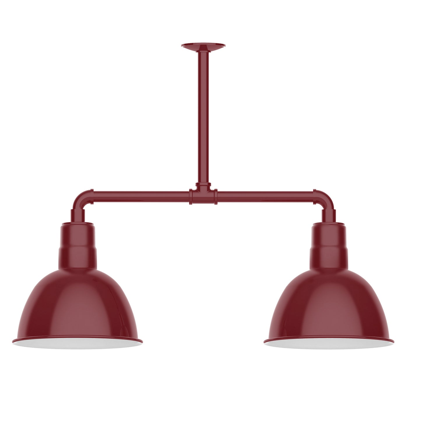 Montclair Light Works - MSD116-55-T30 - Two Light Pendant - Deep Bowl - Barn Red