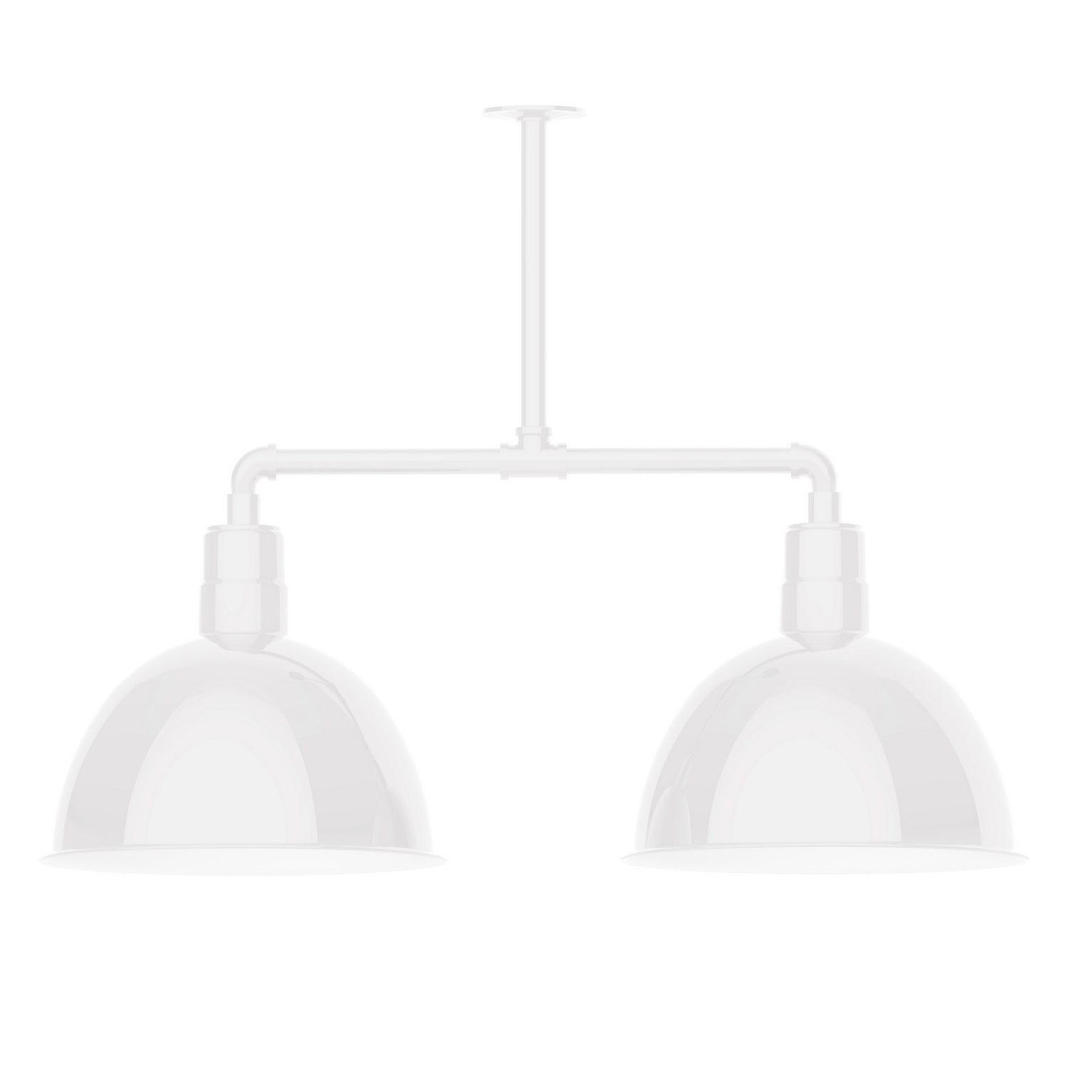 Montclair Light Works - MSD117-44-T24 - Two Light Pendant - Deep Bowl - White