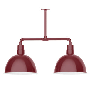 Montclair Light Works - MSD117-55-T30 - Two Light Pendant - Deep Bowl - Barn Red